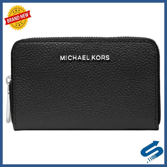 Handbags - Compact Zip-Around Leather Wallet with Multiple Card Slots